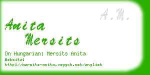 anita mersits business card